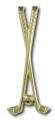 Crossed clubs tie bar